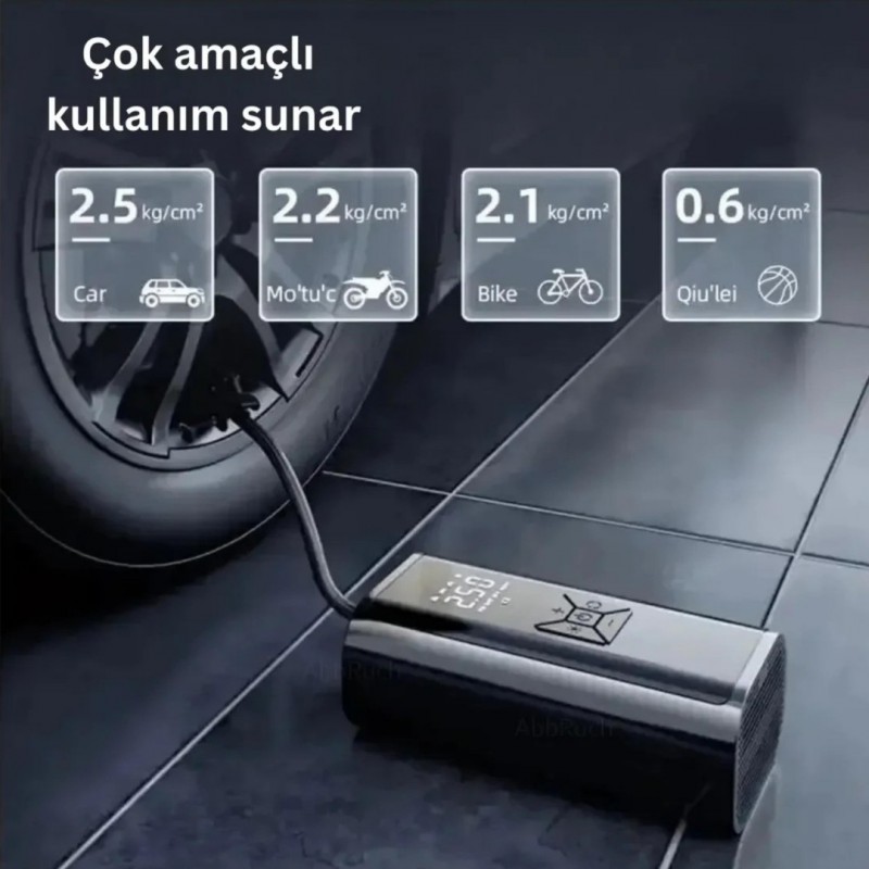 Taşınabilir Dijital Göstergeli Hava Kompresör Pompası