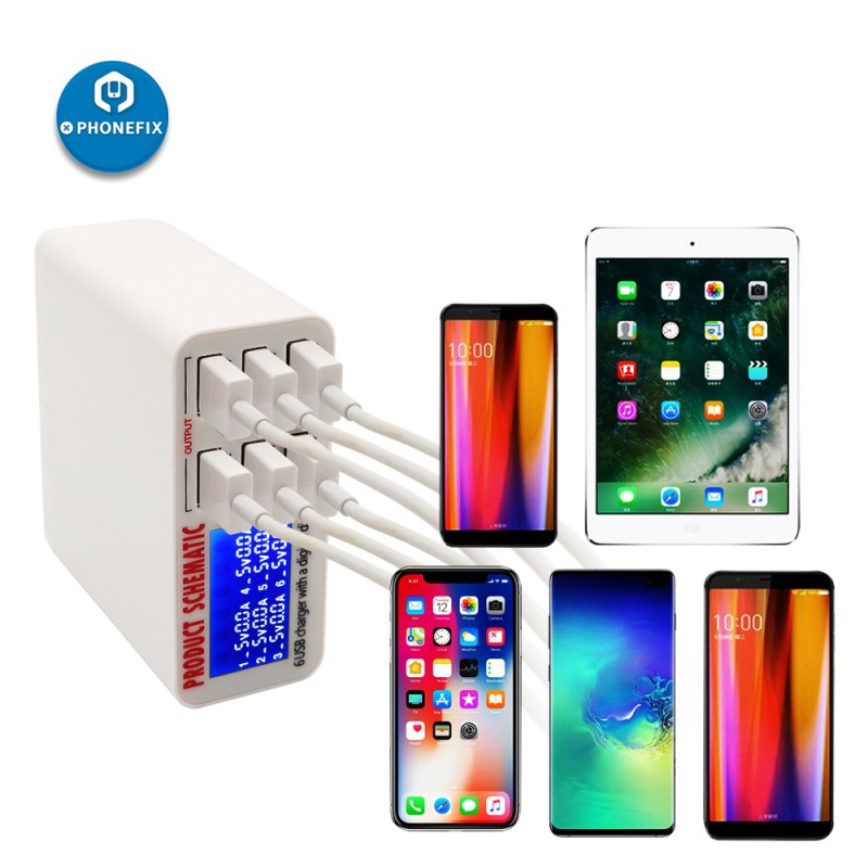 Shematic 100W Smart Digital Ekranlı 6 Port Charger